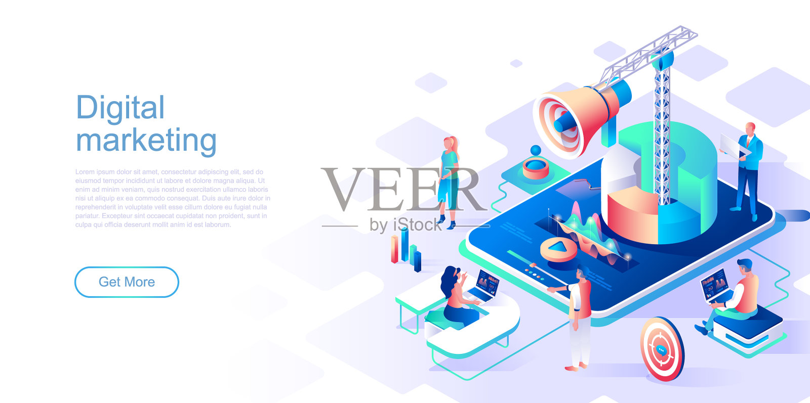 数字营销登陆页面模板设计模板素材