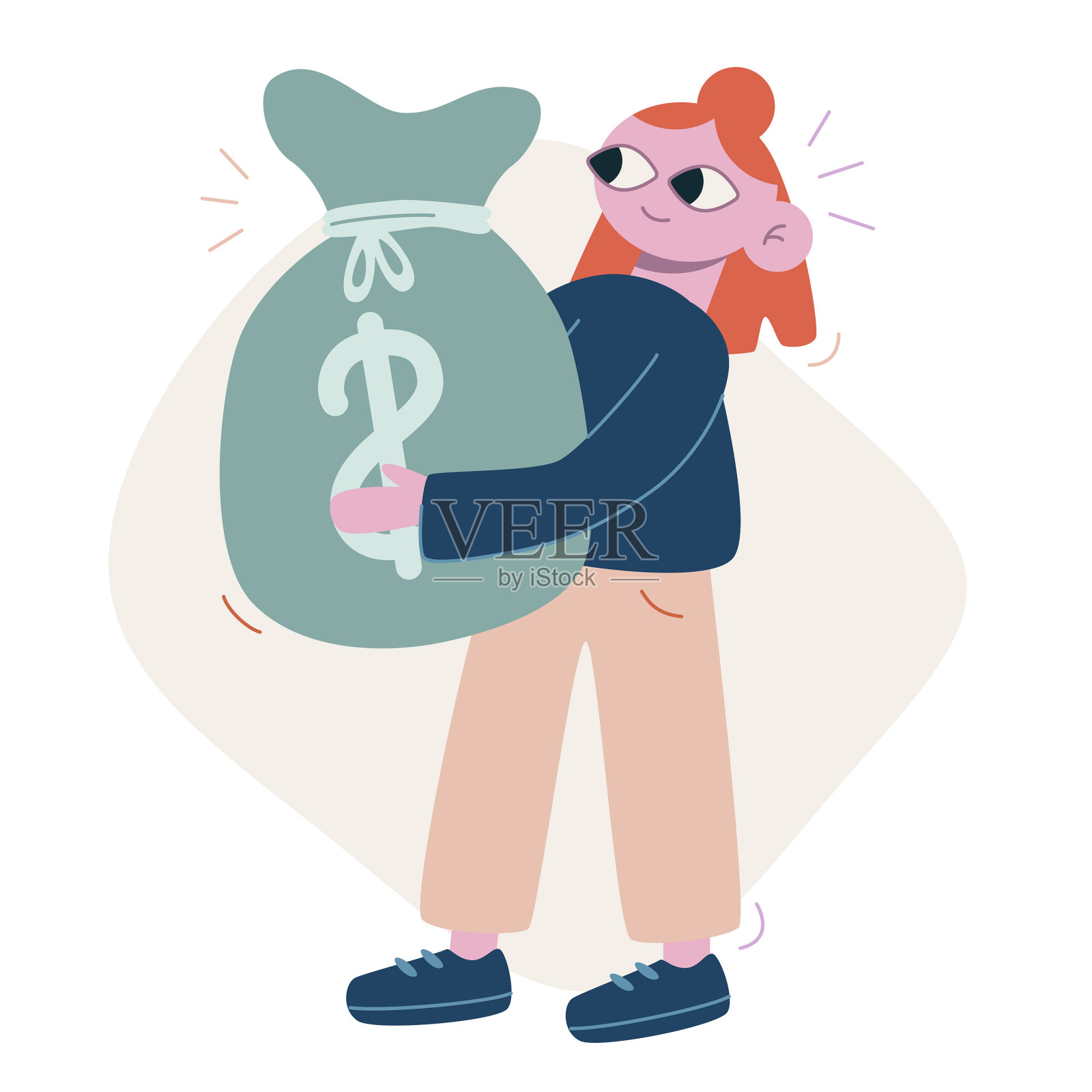 平卡通财务预算设计元素图片