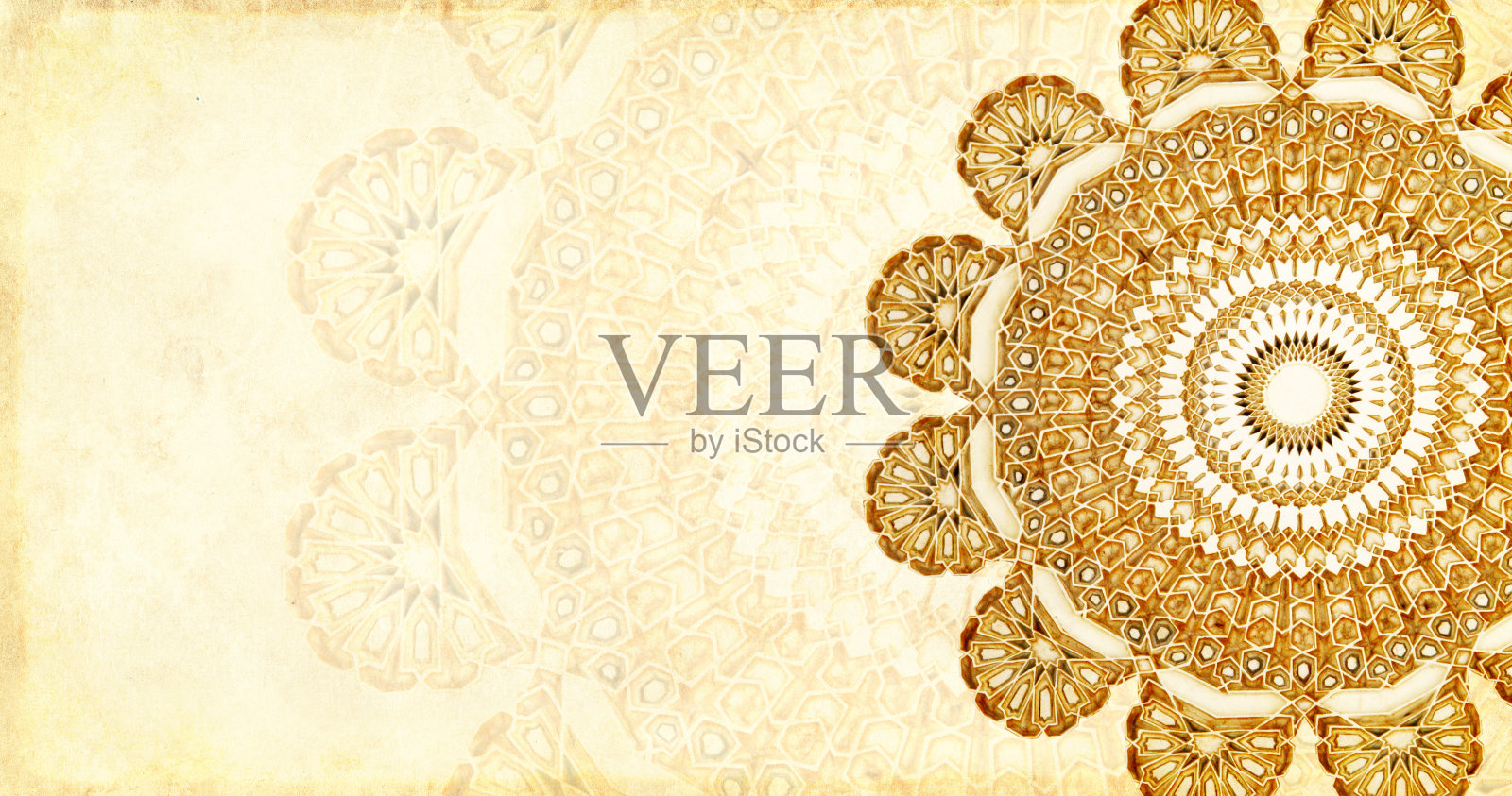 摩洛哥风格的纸张纹理和花卉装饰的Grunge背景照片摄影图片