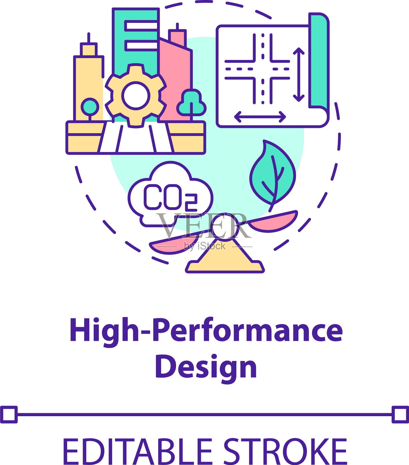 高性能设计概念图标插画图片素材