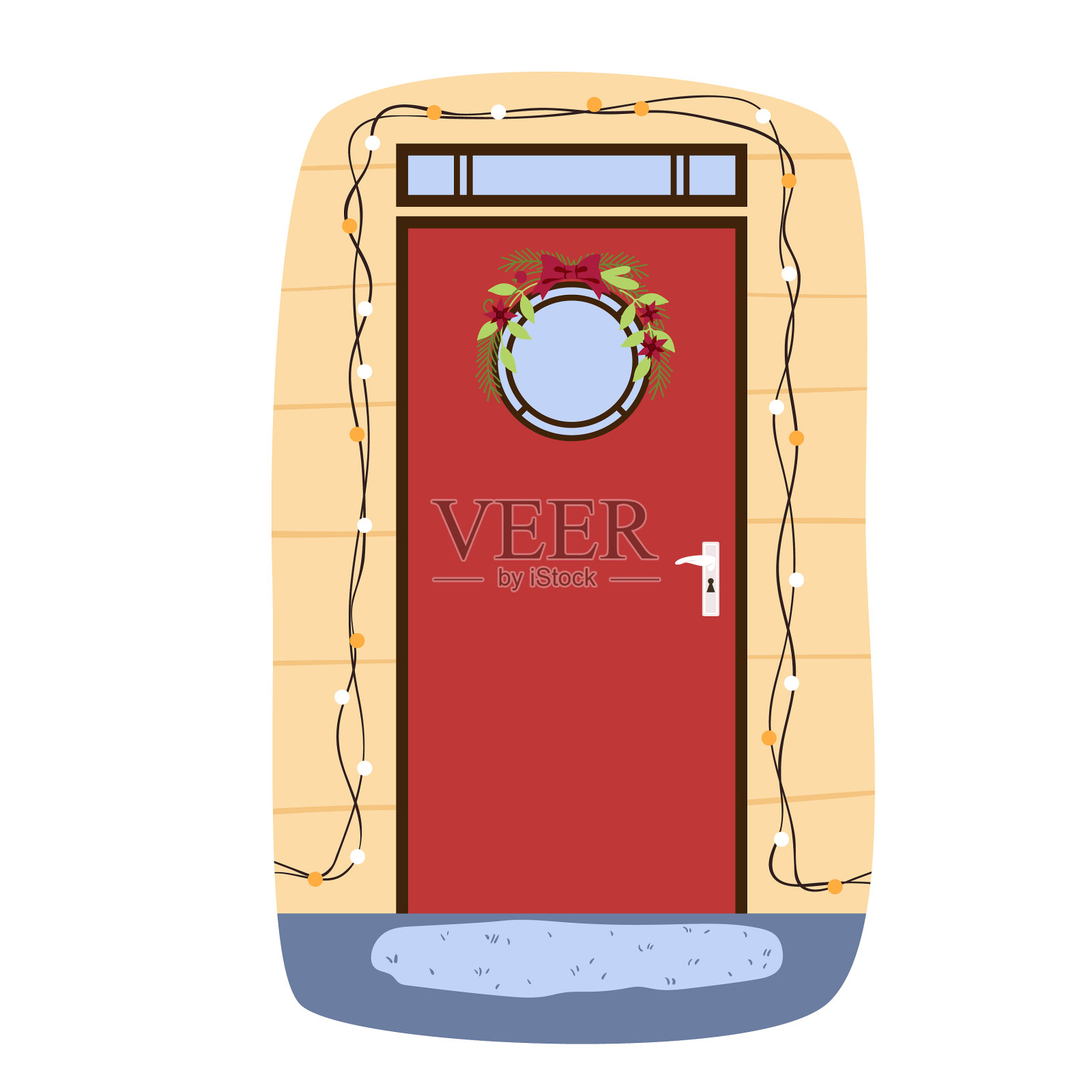 红门到家公寓用花环和设计元素图片