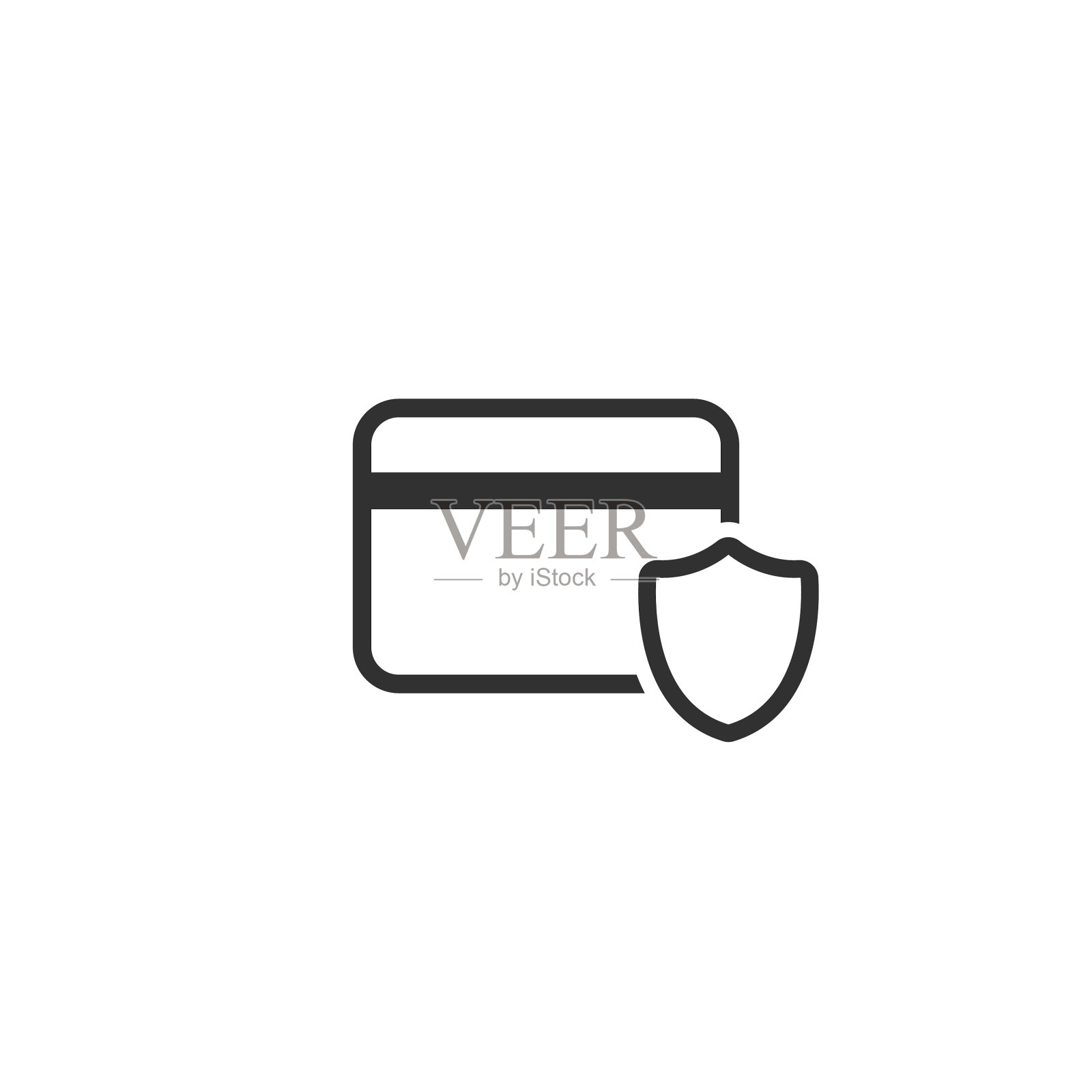 信用卡与盾图标银行卡保护图标素材