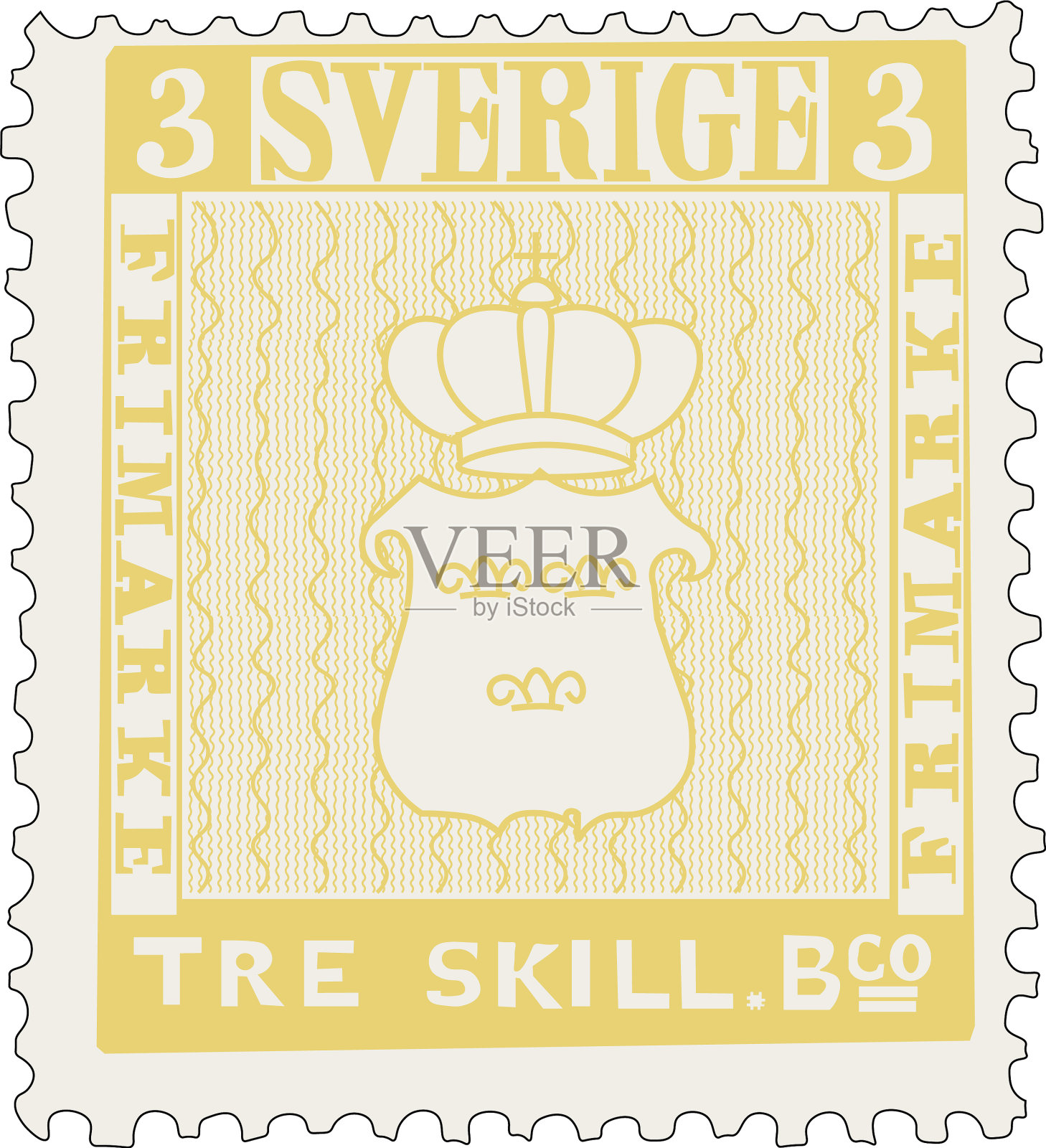 昂贵的黄色邮票设计元素图片