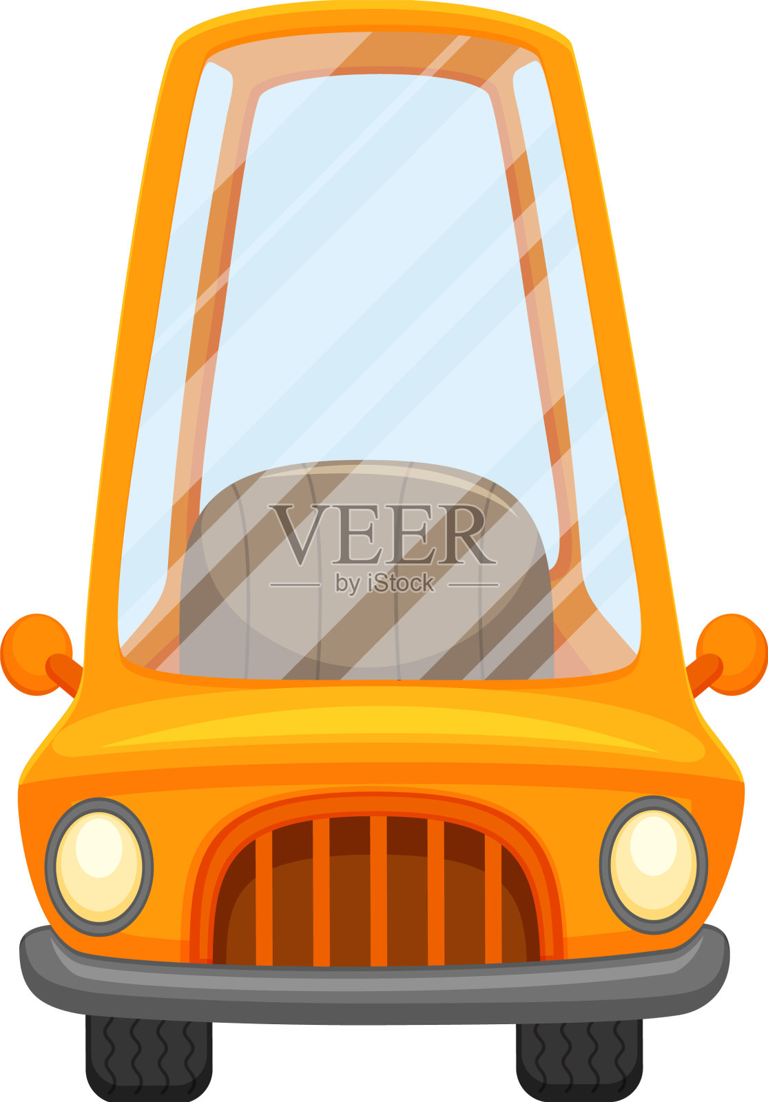 孤立的卡通空车在白色背景设计元素图片