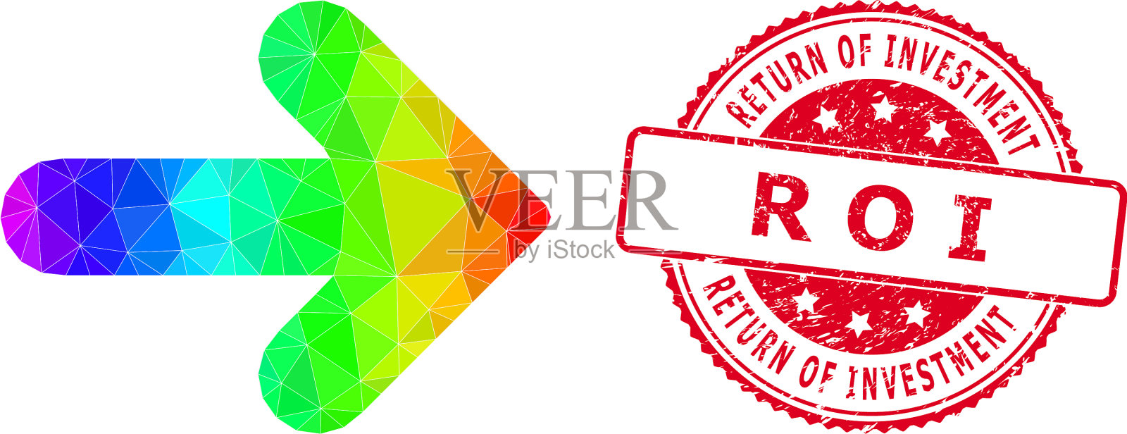 圆形纹理的投资回报邮票插画图片素材