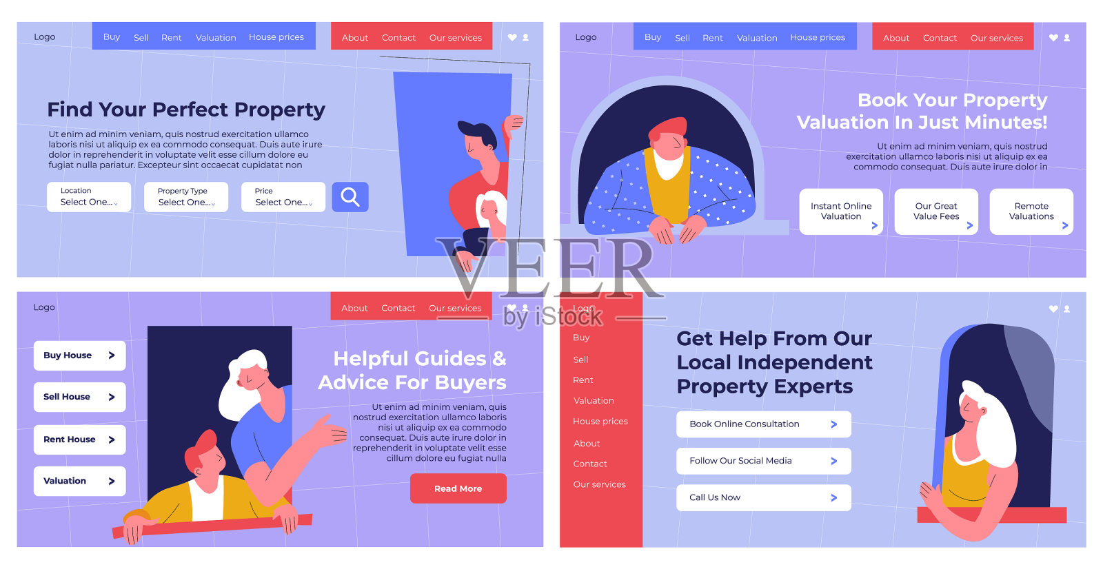 物业代理服务网站横幅设置设计模板素材