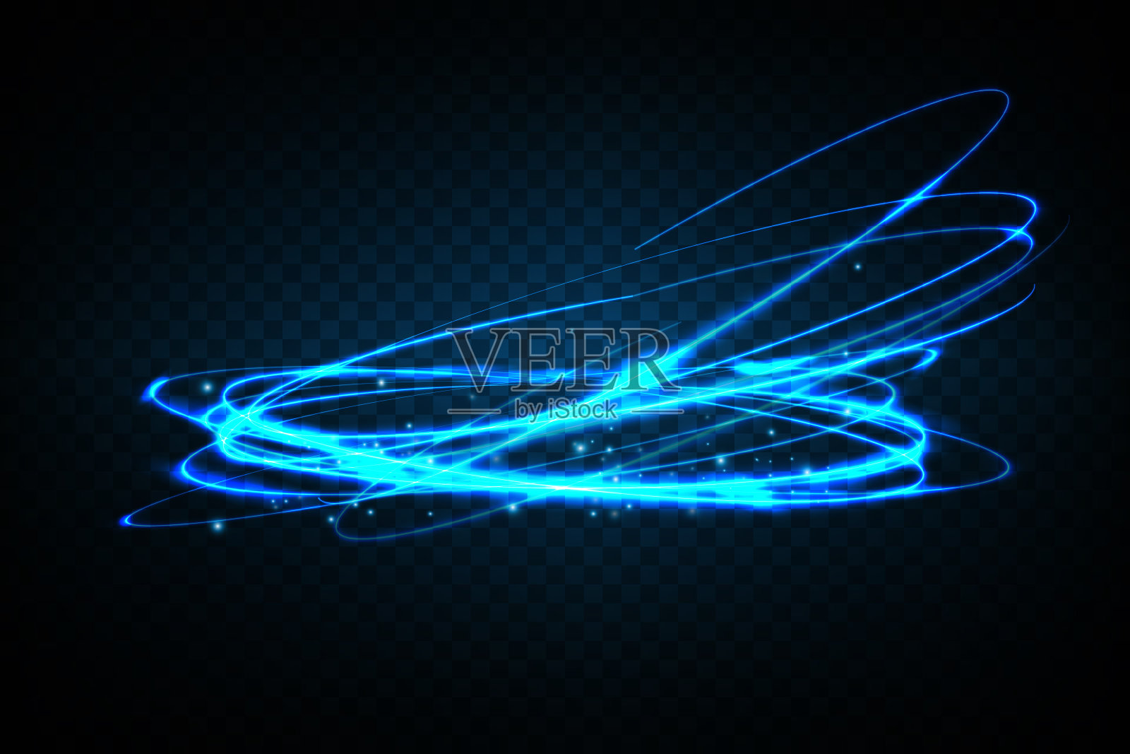 向量白色闪光波抽象插图。白色星尘的尾迹，闪耀的粒子孤立在透明的背景上。神奇的概念插画图片素材