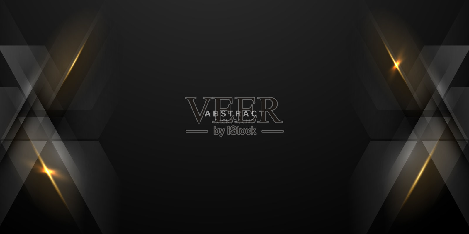 矢量抽象奢华黑色背景配合金色元素的现代创意理念插画图片素材