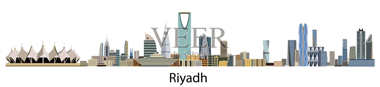 利雅得的城市天际线设计元素图片