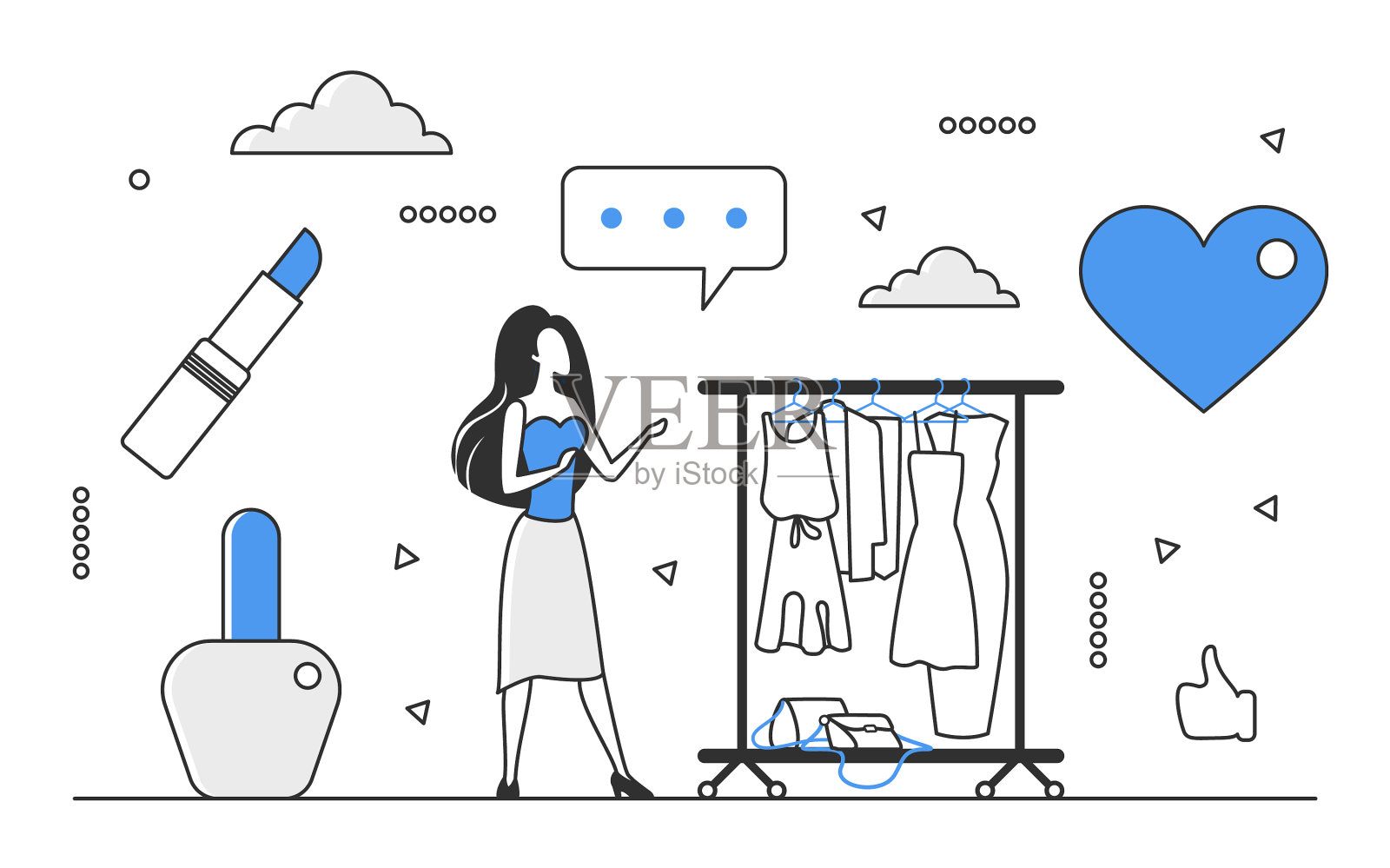 时尚行业化妆化妆工作室插画图片素材