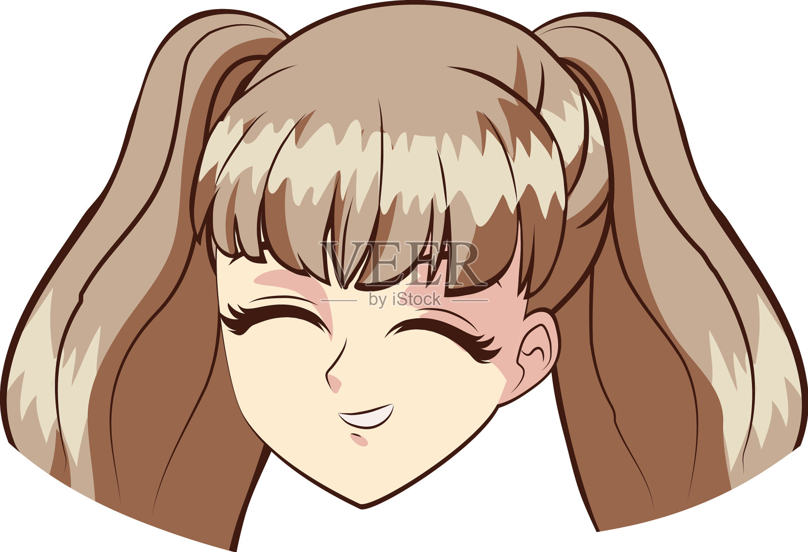 动漫微笑的女孩设计元素图片