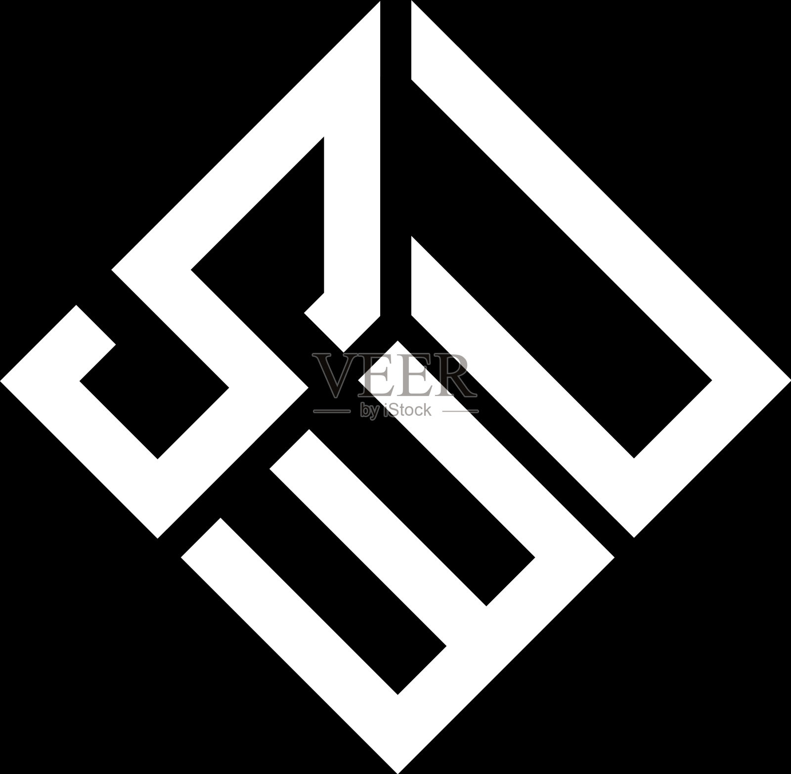 Swu字母标志设计，黑色背景Swu插画图片素材