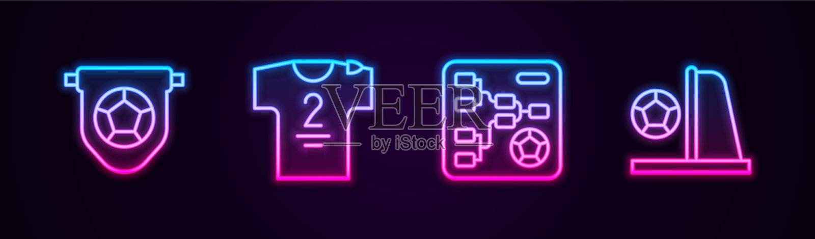 设置线足球旗三角旗球衣和t恤插画图片素材