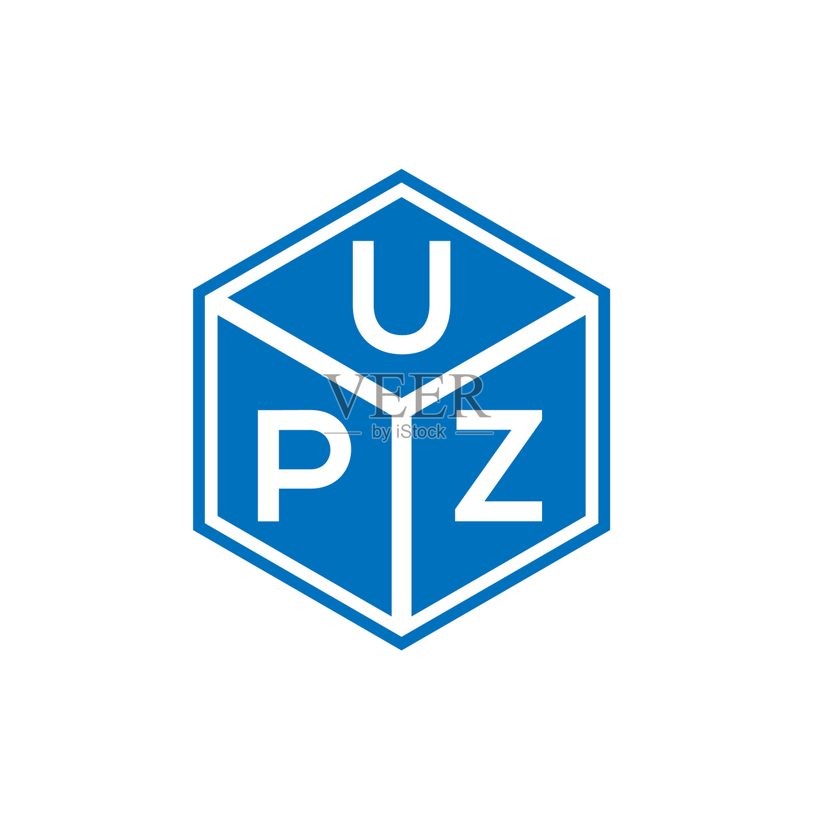 字母标识设计在黑色背景Upz插画图片素材