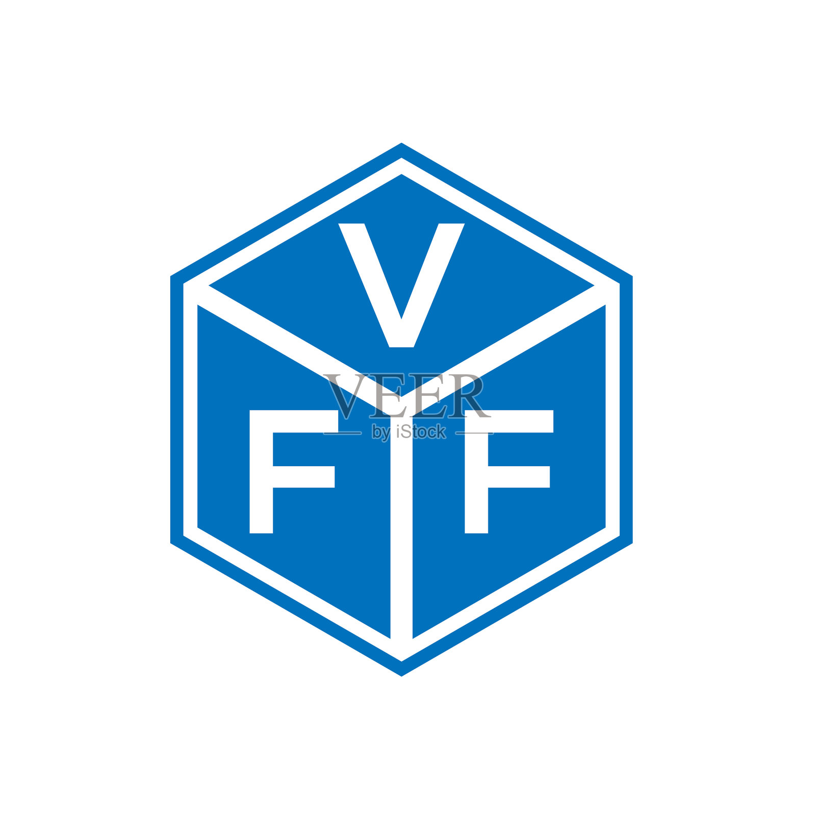 VFF字母标志设计在黑色背景VFF插画图片素材