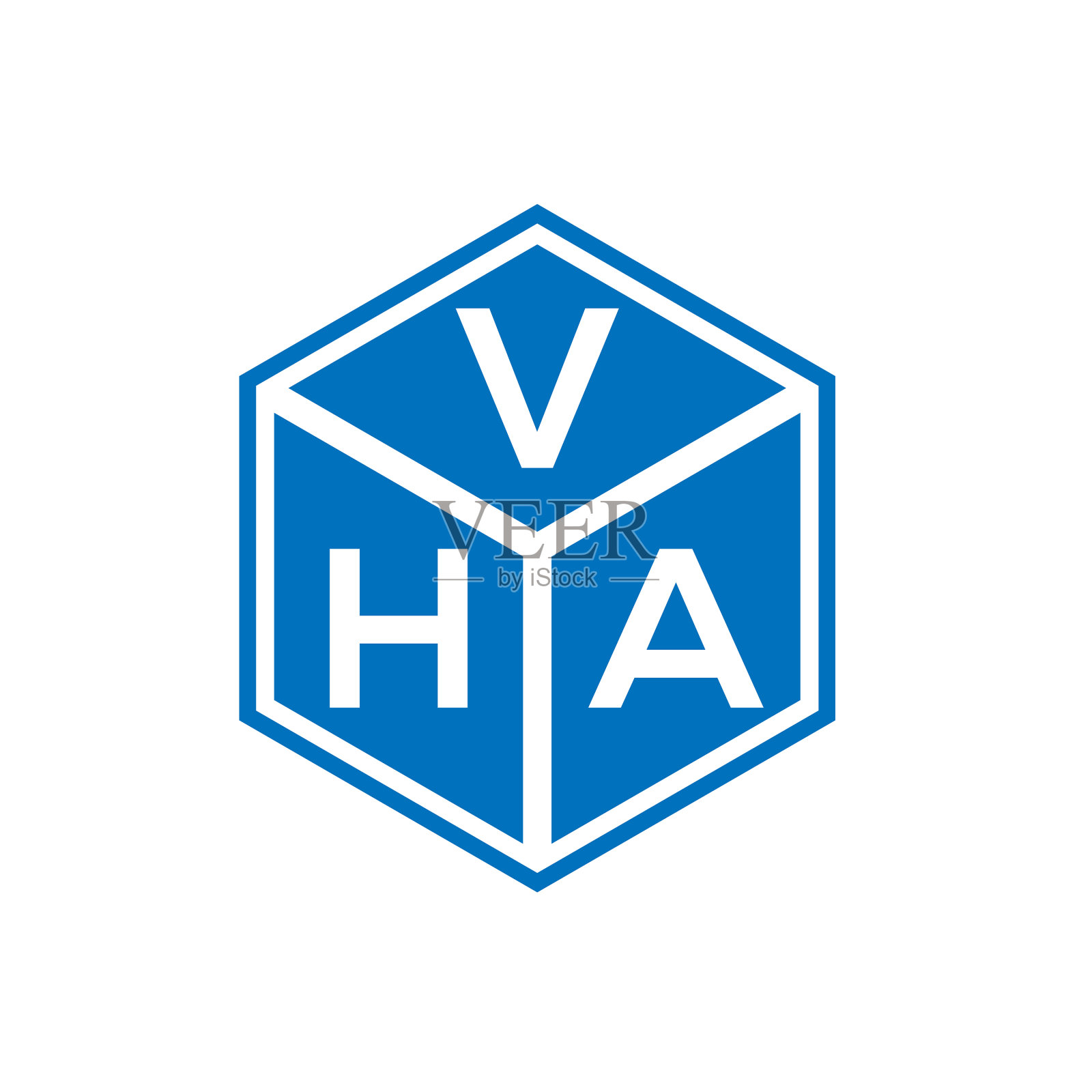 Vha字母标志设计在黑色背景Vha插画图片素材