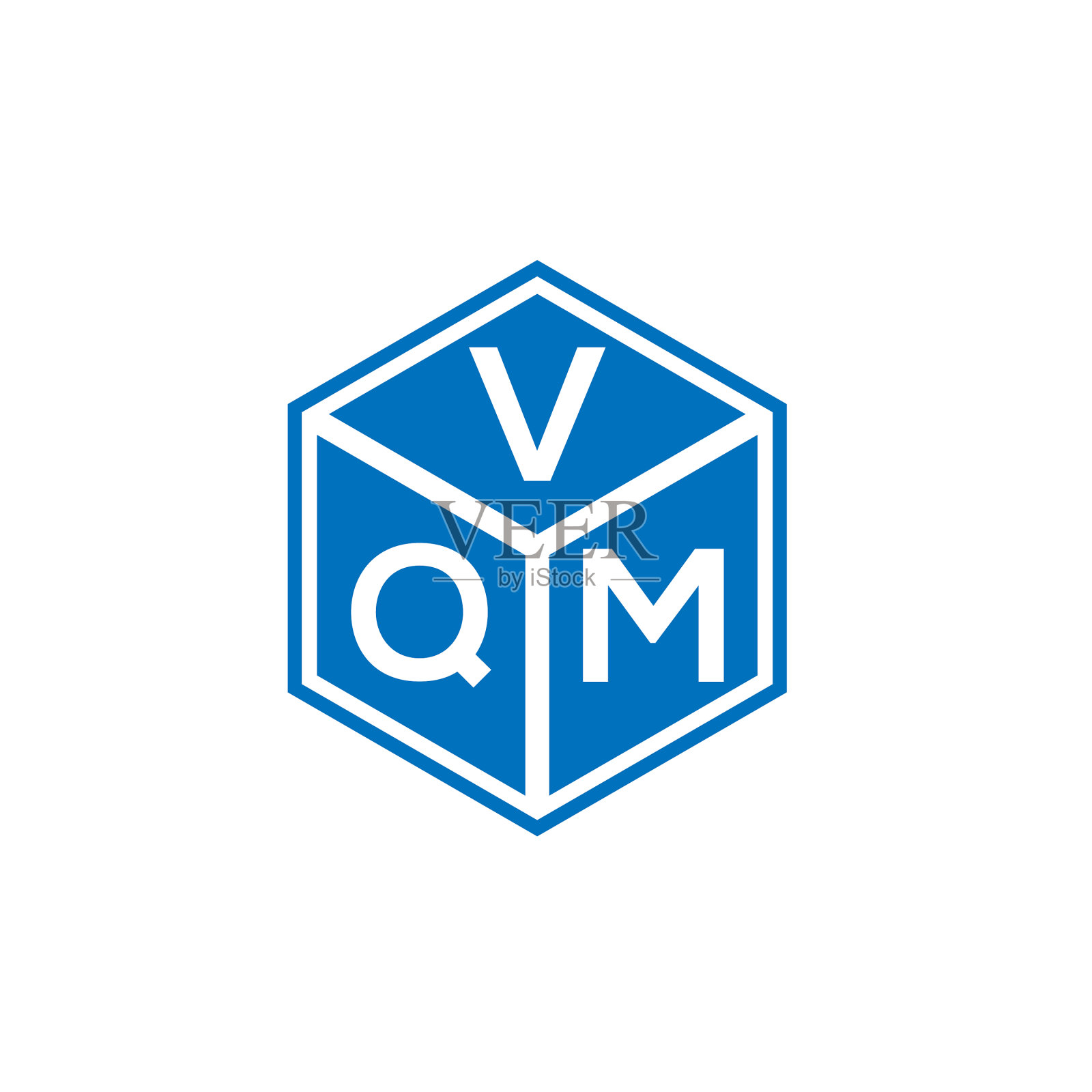 VQM字母标志设计，黑色背景VQM插画图片素材