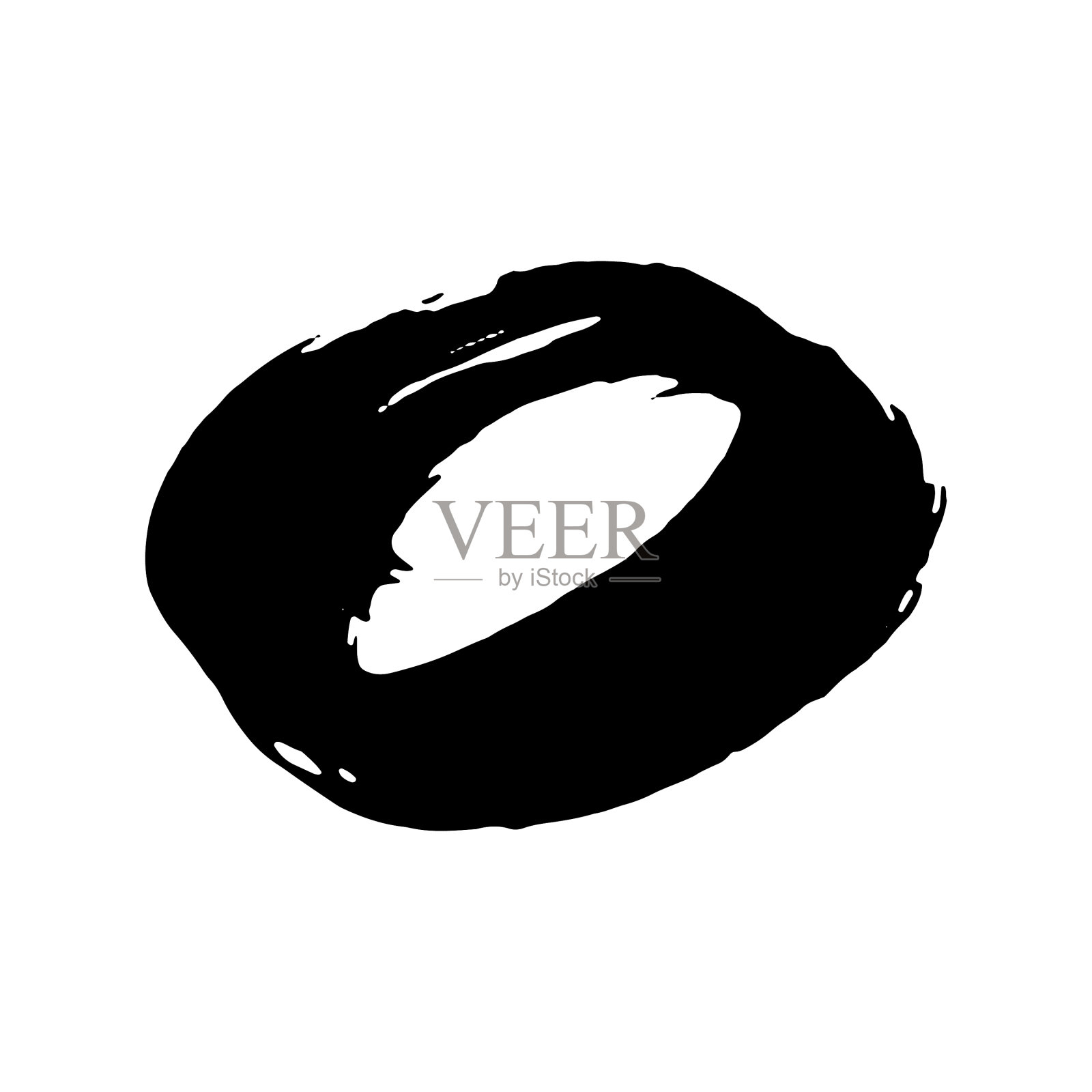 Grunge圆形刷黑色描渍设计元素图片