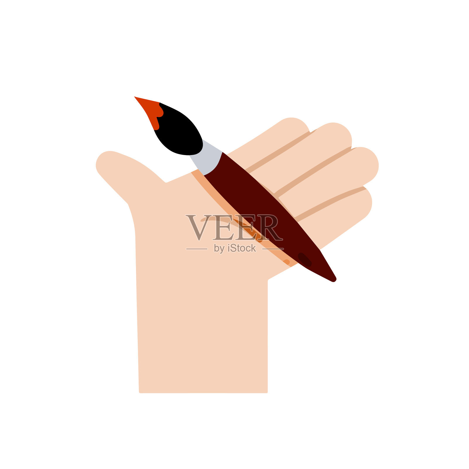 手握画笔设计元素图片