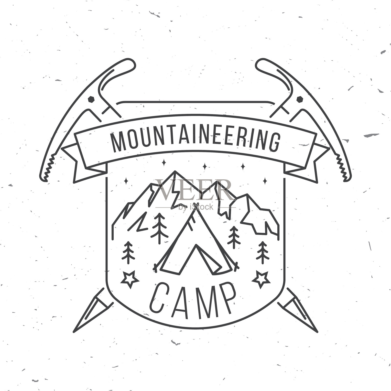 登山营地徽章插画图片素材