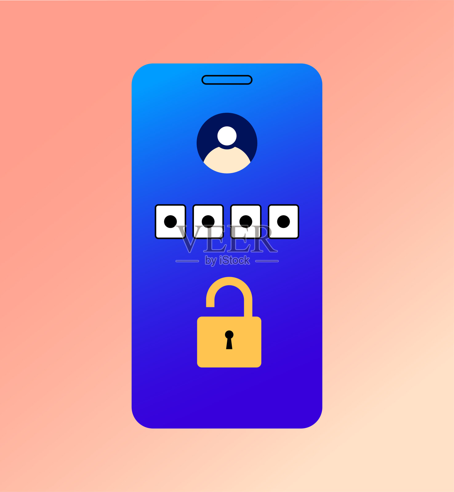 一次密码插画图片素材