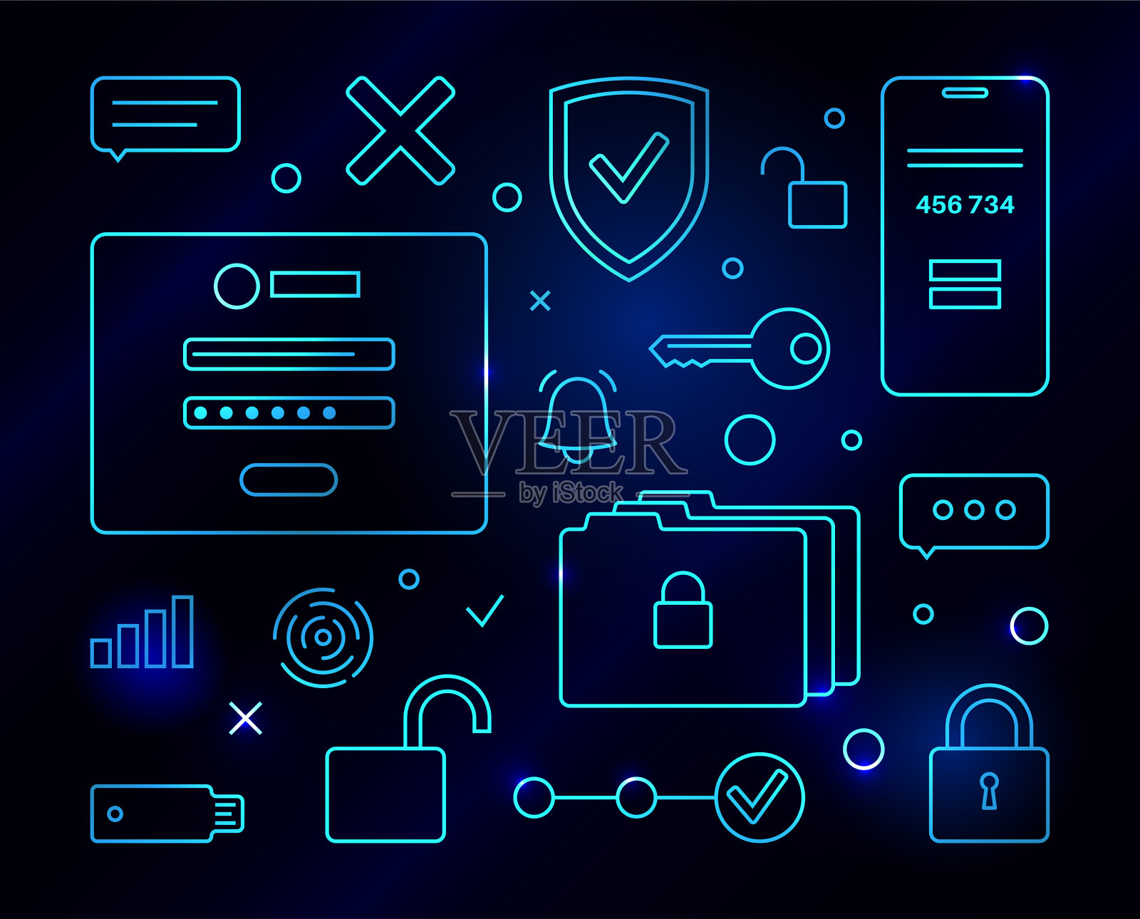 一次密码插画图片素材