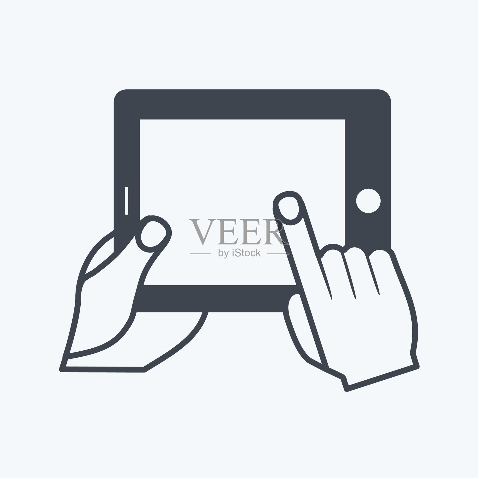 图标使用平板电脑适合手部动作图标素材