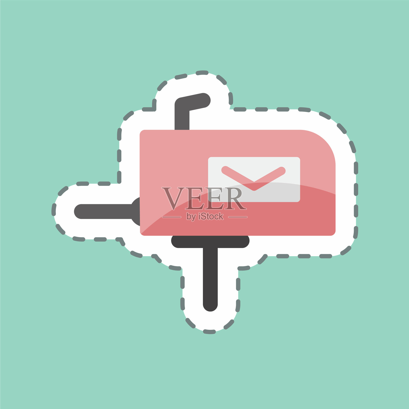 贴纸线剪信箱适合教育用图标素材