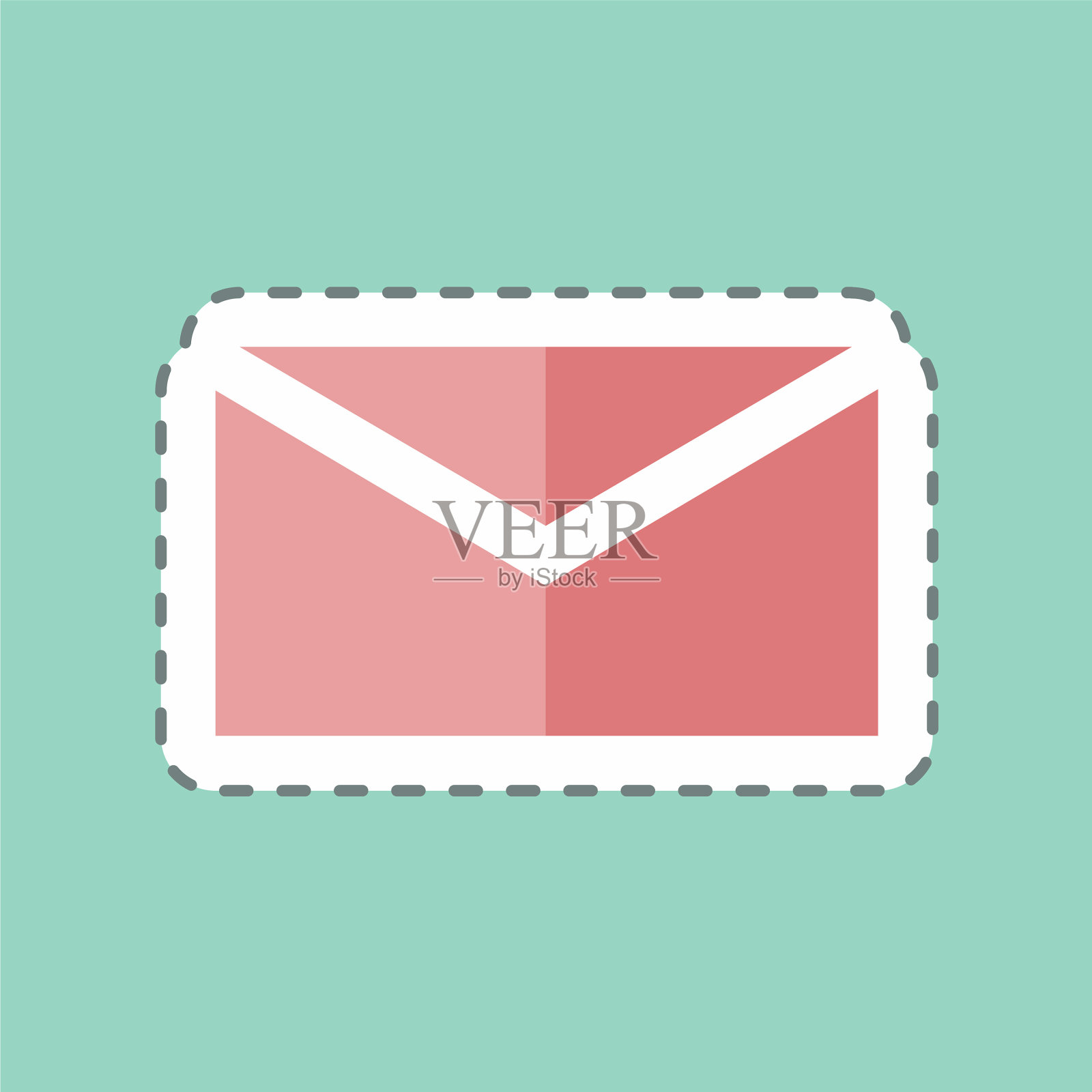 贴纸线剪邮件适合移动应用程序图标素材