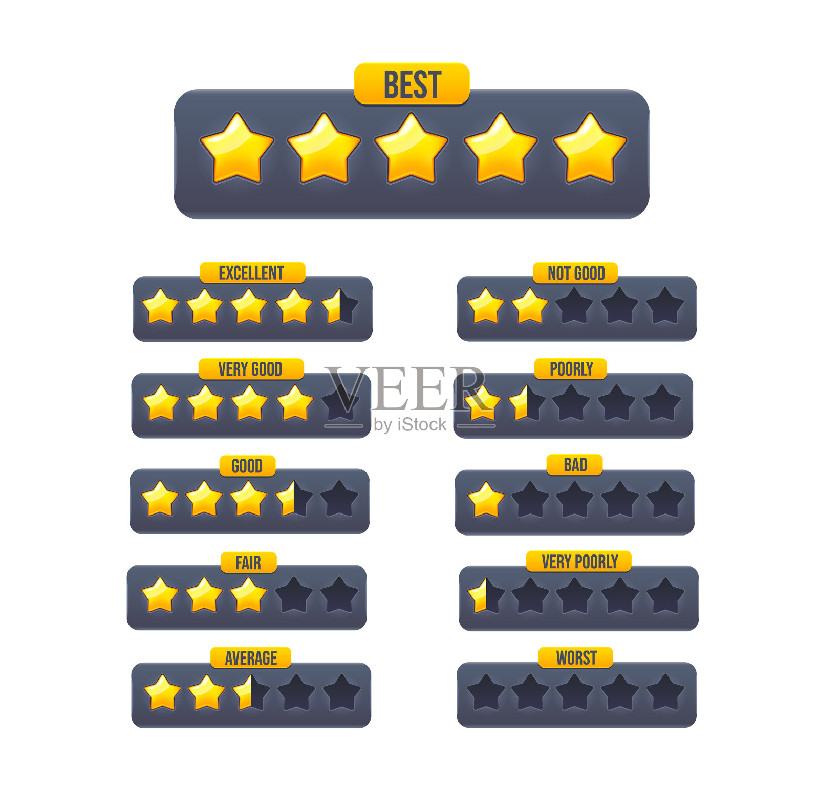 五星好评客户反馈回复率插画图片素材