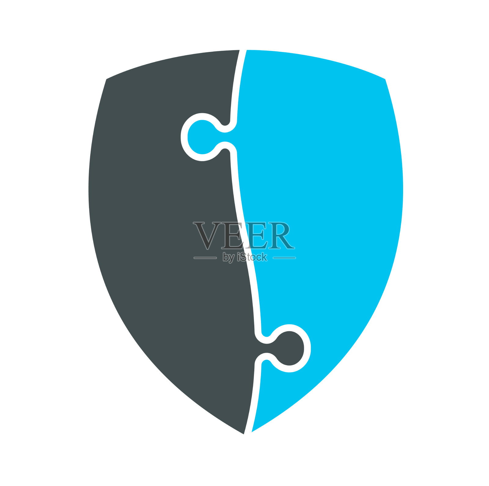 盾牌拼图保护盾牌图标logo图标素材