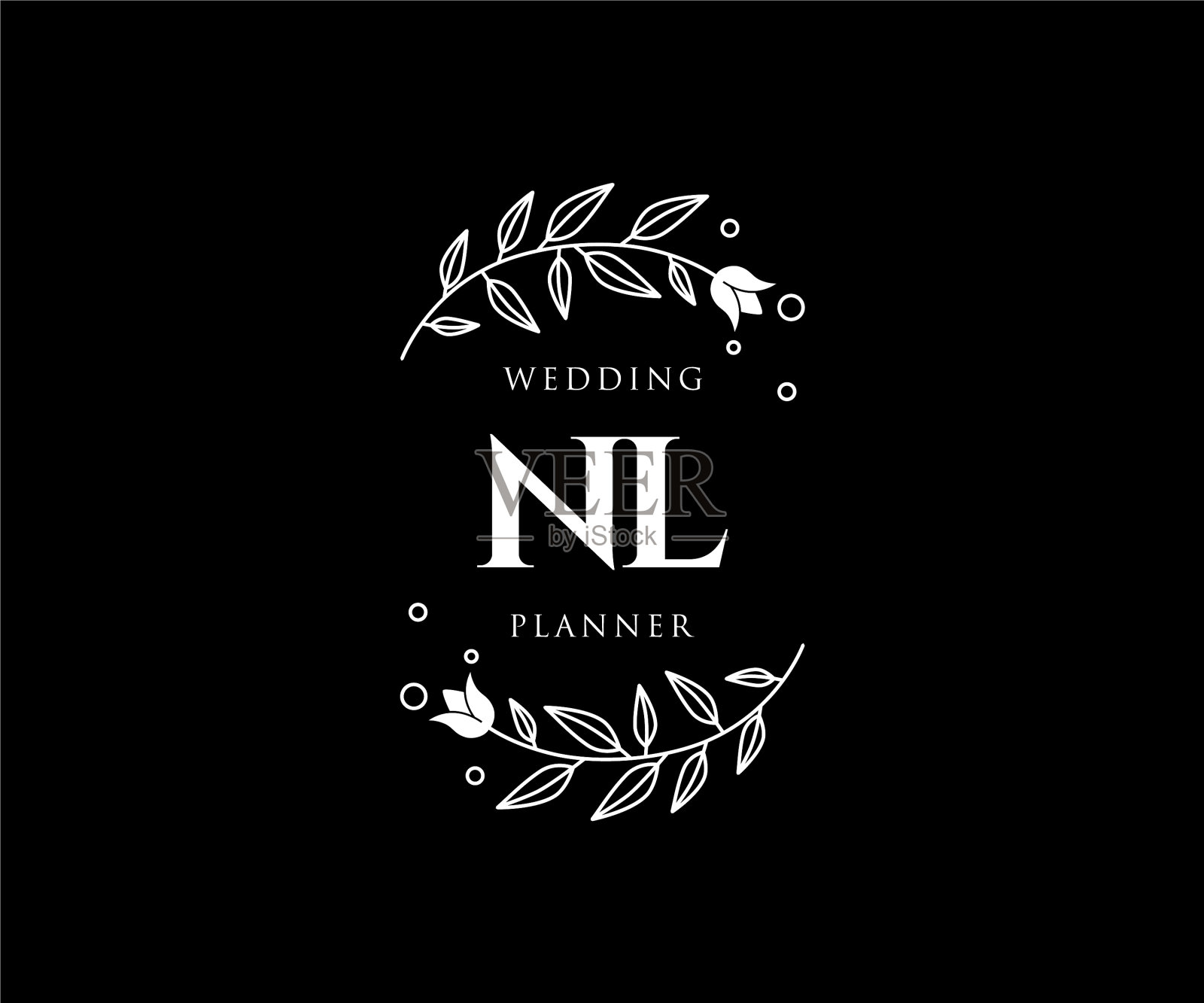 Nl首字母字母婚礼的标志插画图片素材
