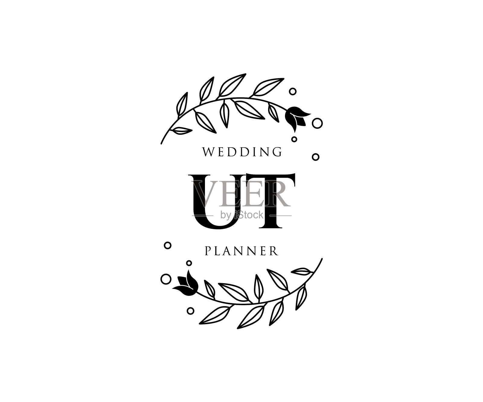 Ut首字母字母婚礼的标志插画图片素材