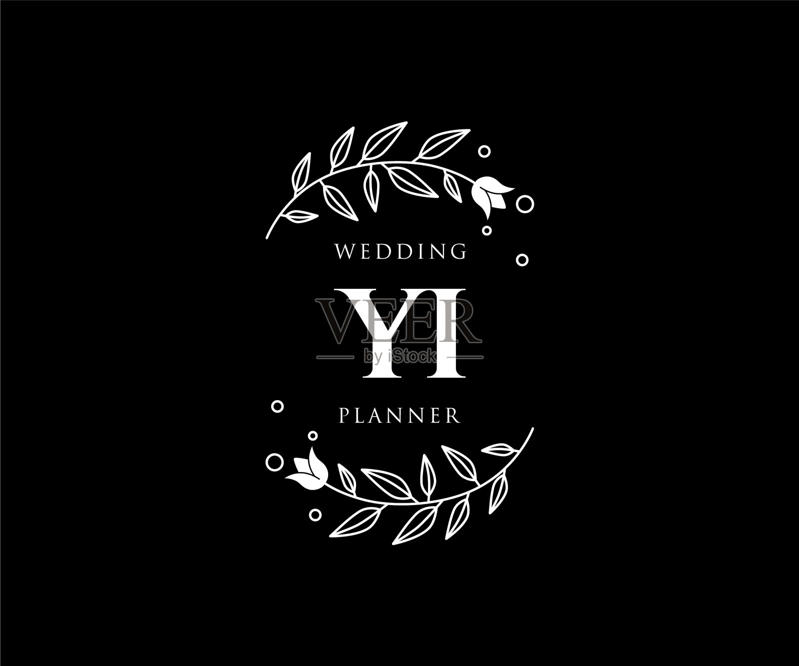 易首字母、字母、婚礼标志插画图片素材