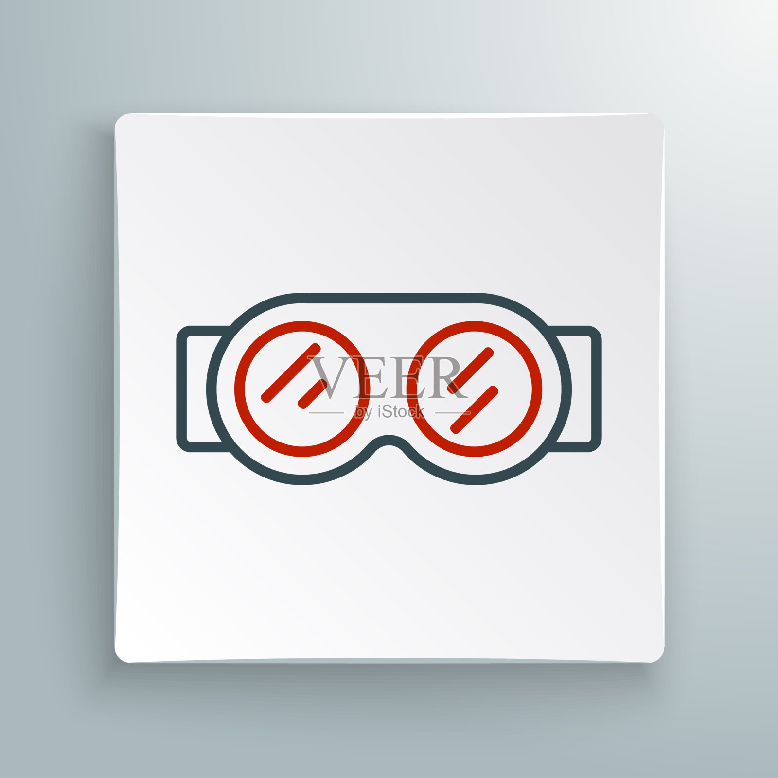 线焊接眼镜图标孤立在白色上插画图片素材