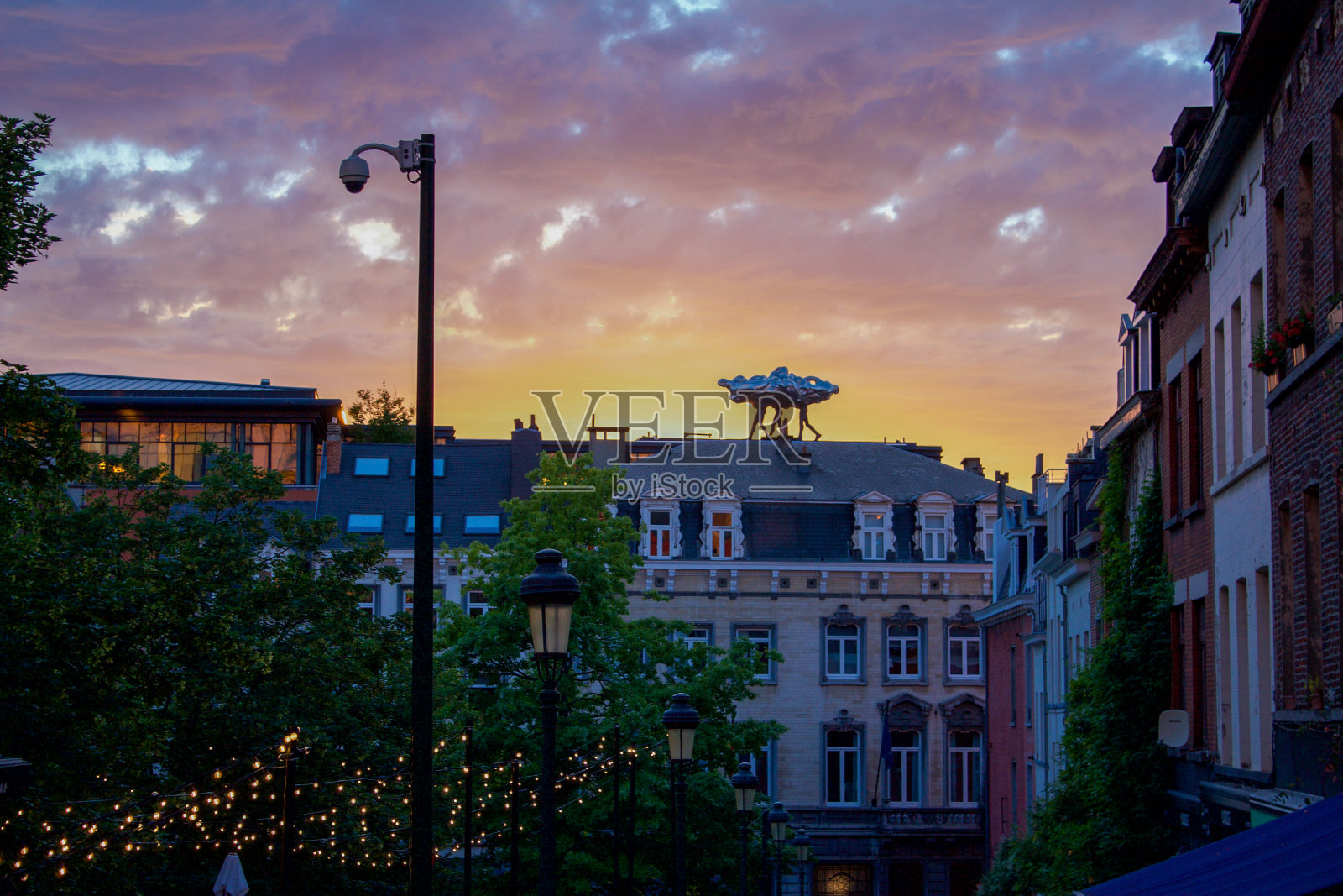 日落在布鲁塞尔照片摄影图片