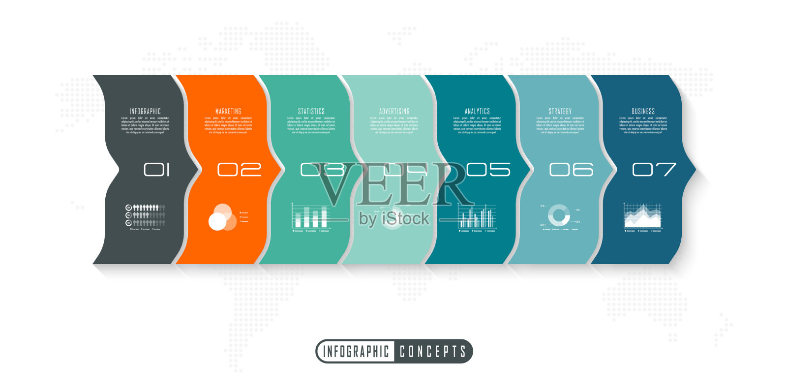 图表图表的信息图表时间轴模板插画图片素材