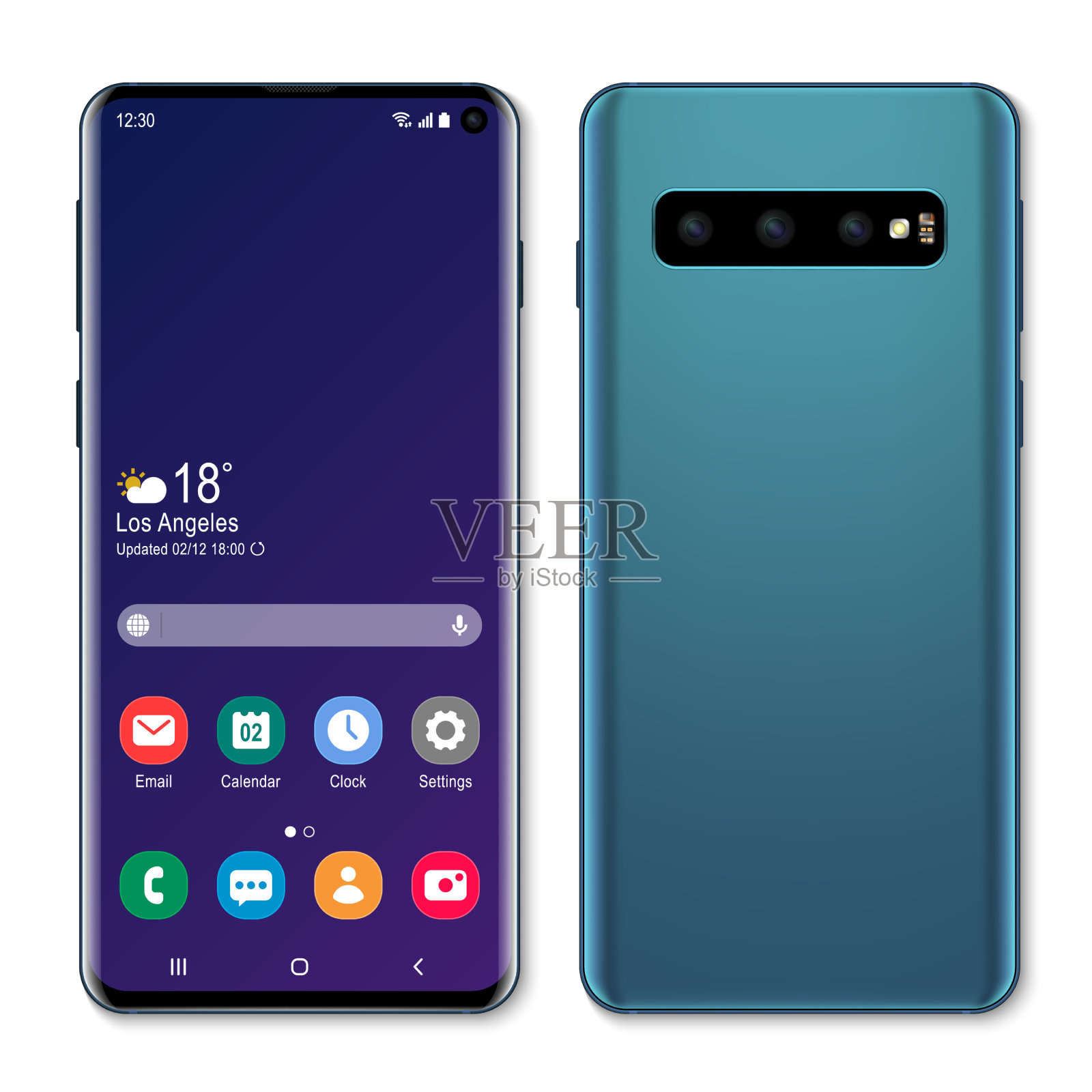 有摄像头的智能手机插画图片素材