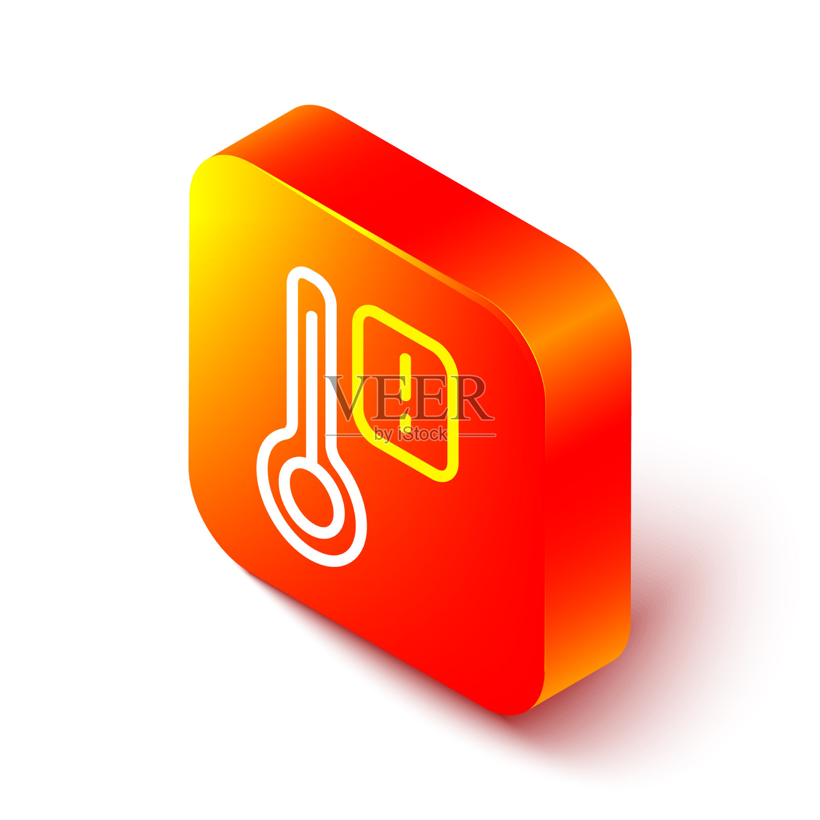 桑拿温度计的等距线图标隔离上插画图片素材