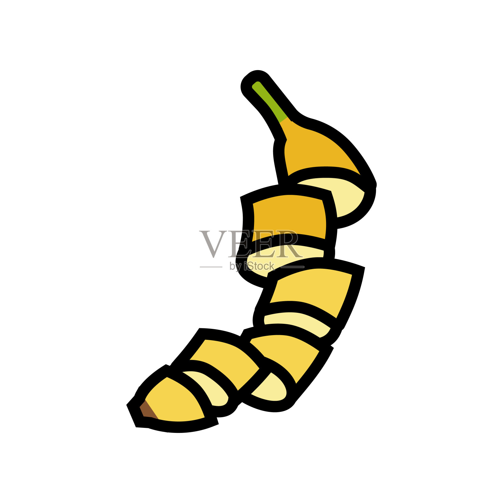 切香蕉片颜色图标矢量插图设计元素图片
