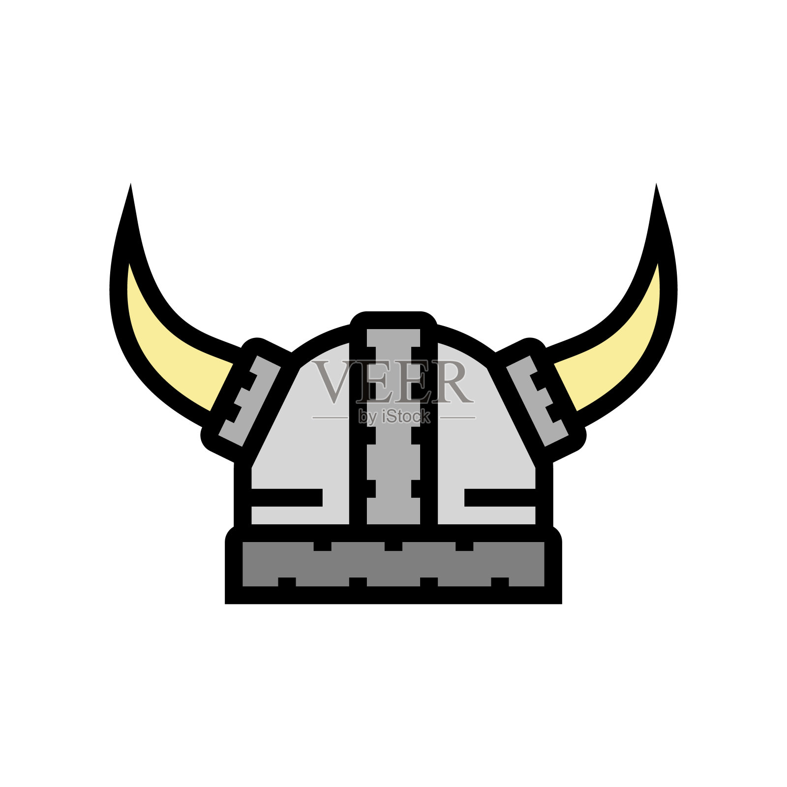 头盔维京人徽章颜色图标矢量插图插画图片素材