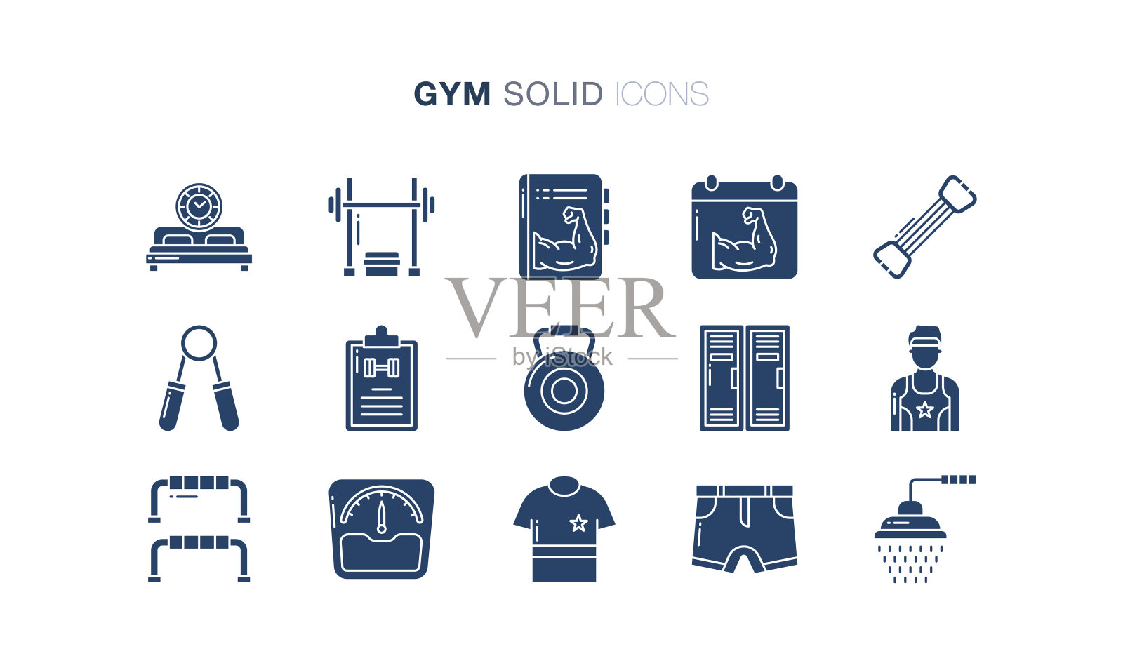 健身房和健身图标图标素材