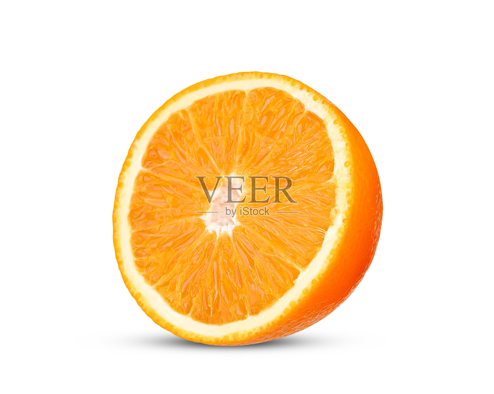 新鲜橙果的一半分离在白色上照片摄影图片