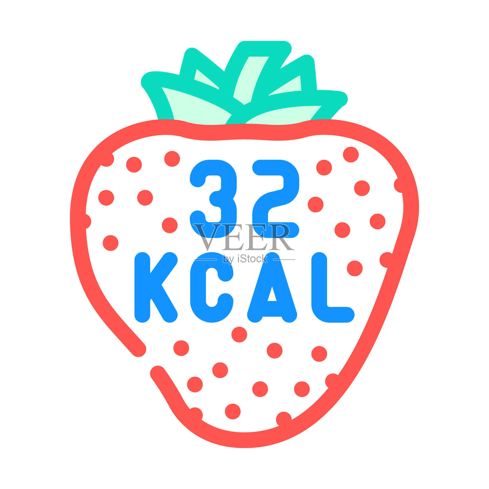 卡路里草莓颜色图标矢量插图插画图片素材