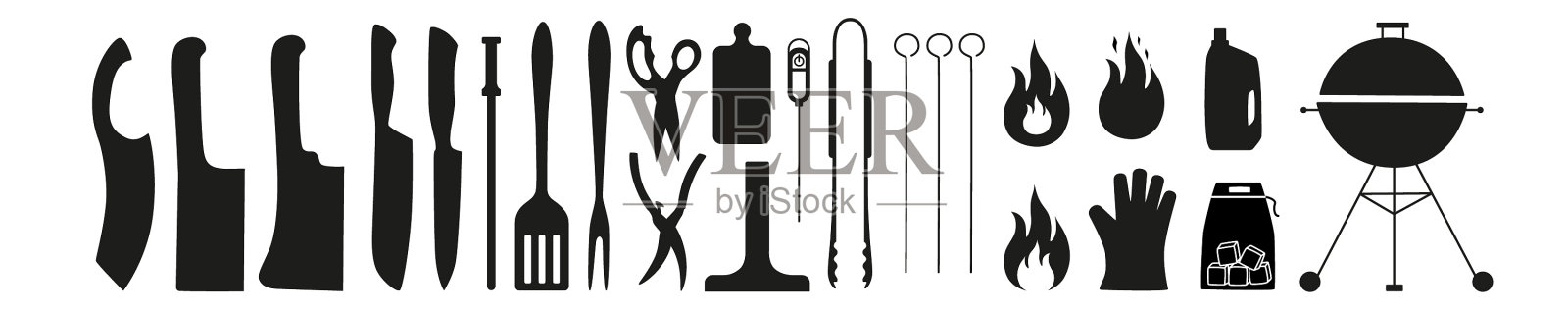 烧烤烤架工具固定stock图标素材