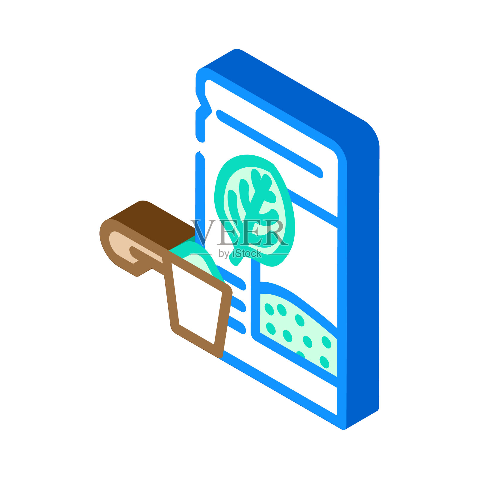 运动营养菠菜等距图标矢量插图插画图片素材