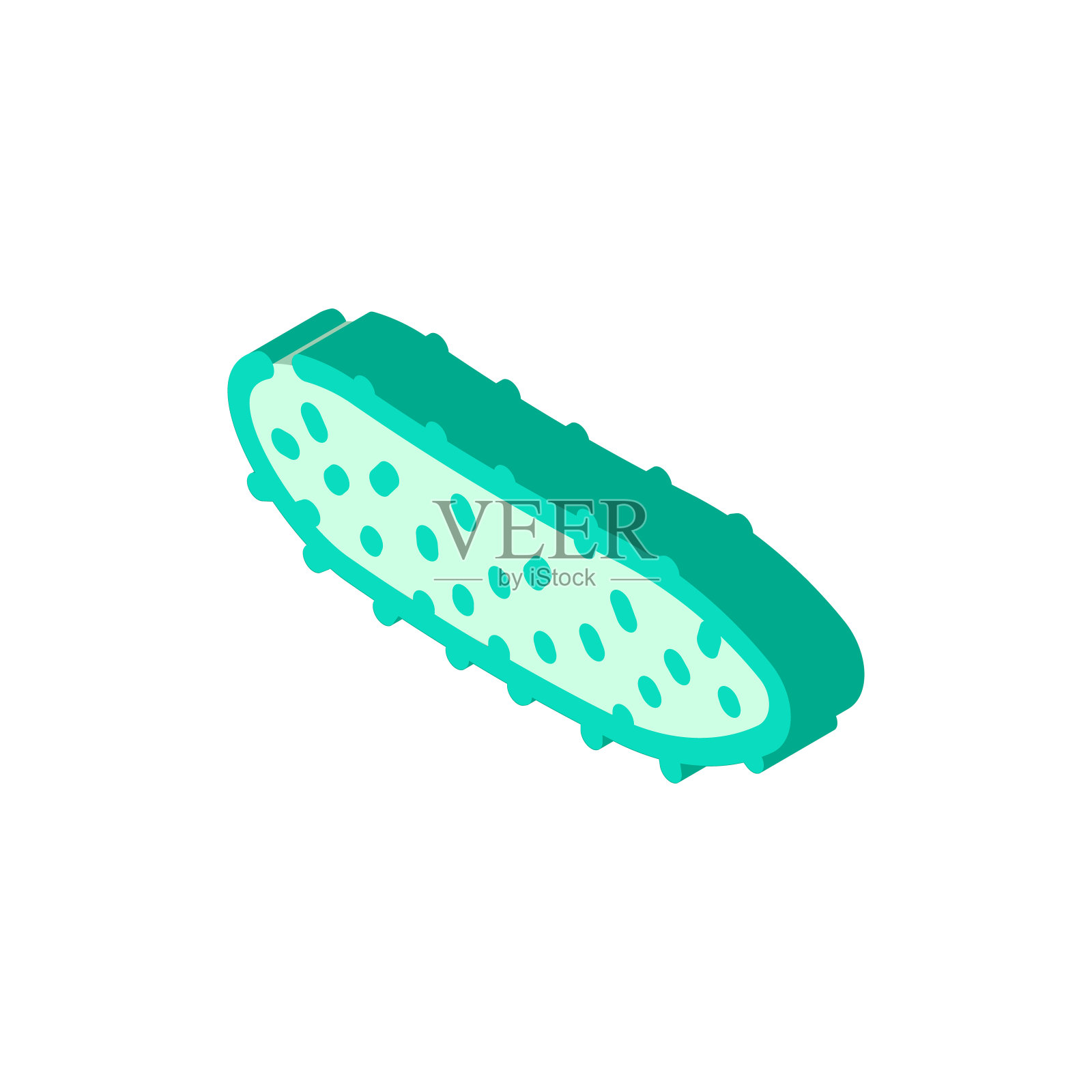 小黄瓜等距图标矢量插图插画图片素材