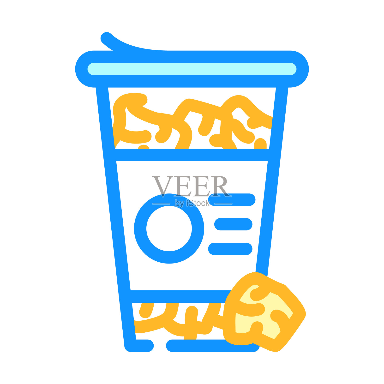 爆米花玉米颜色图标矢量插图插画图片素材