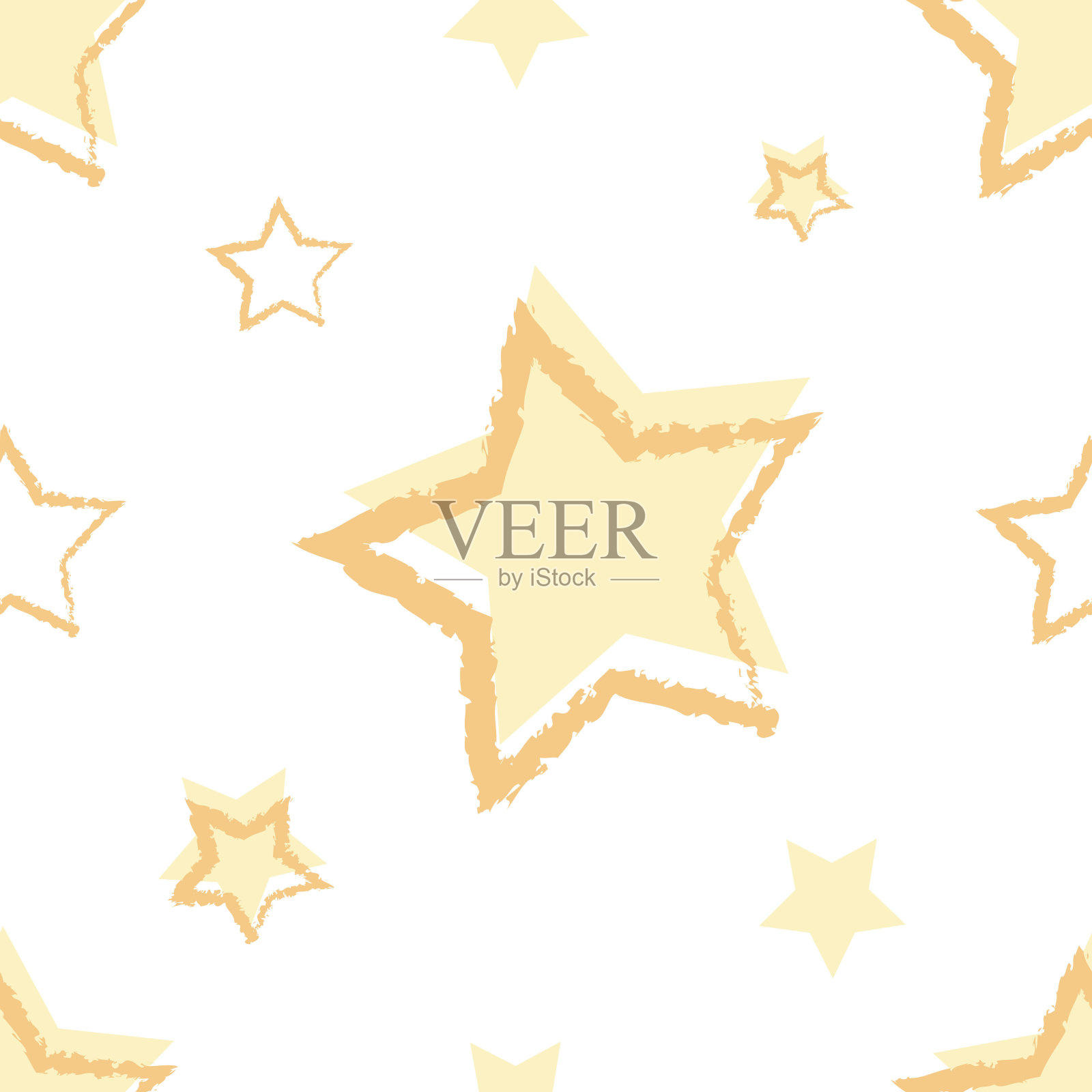 无缝图案与金色的星星插画图片素材