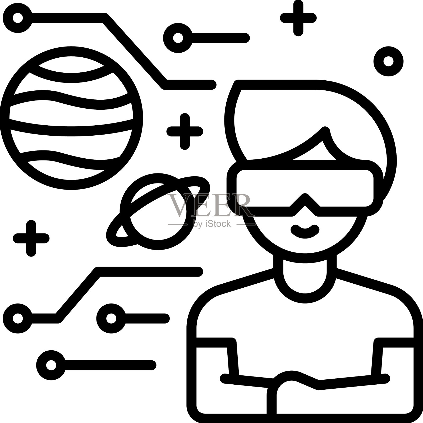 空间全息图图标元宇宙相关插画图片素材